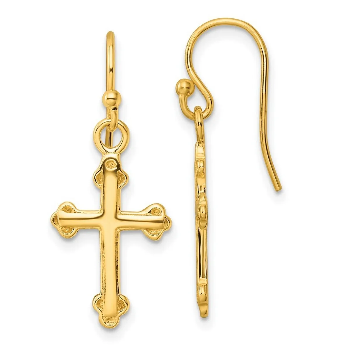 Curata 925 Sterling Silver Gold Plated Cross Dangle Hook Earrings - 32.3x12.8mm sold by Zulily product image thumbnail 3