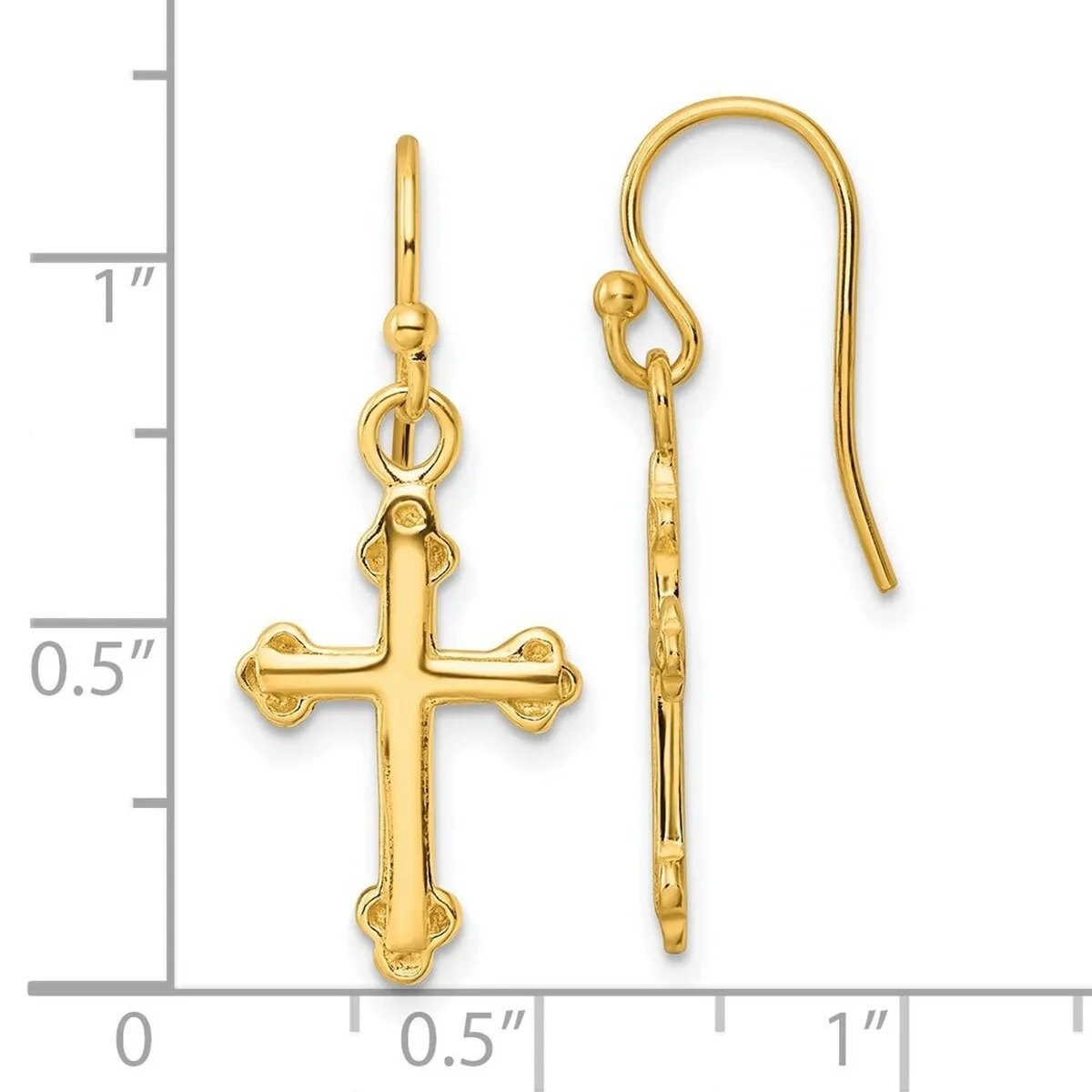Curata 925 Sterling Silver Gold Plated Cross Dangle Hook Earrings - 32.3x12.8mm sold by Zulily product image thumbnail 2