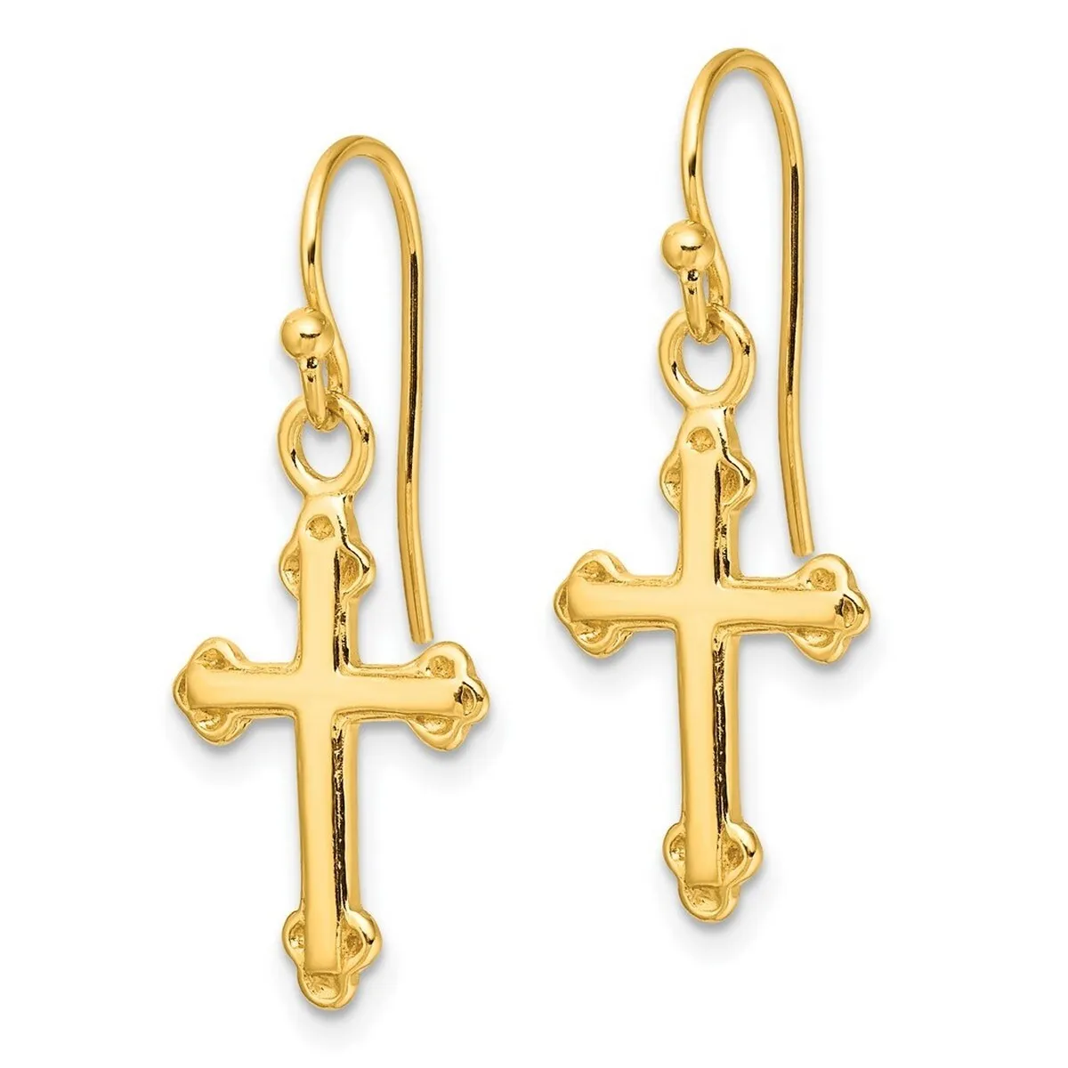 Curata 925 Sterling Silver Gold Plated Cross Dangle Hook Earrings - 32.3x12.8mm sold by Zulily product image thumbnail 4