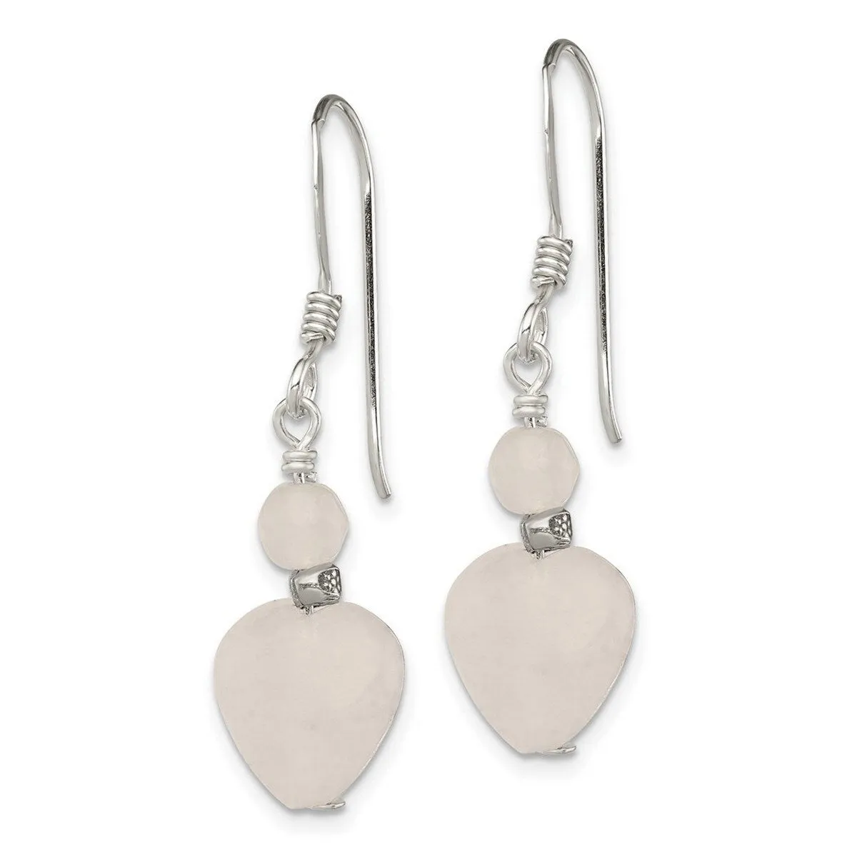 Curata 925 Sterling Silver Antiqued Bead Rose Quartz Dangle Hook Artisan Oxidized Earrings - 29x10mm sold by Zulily product image thumbnail 4