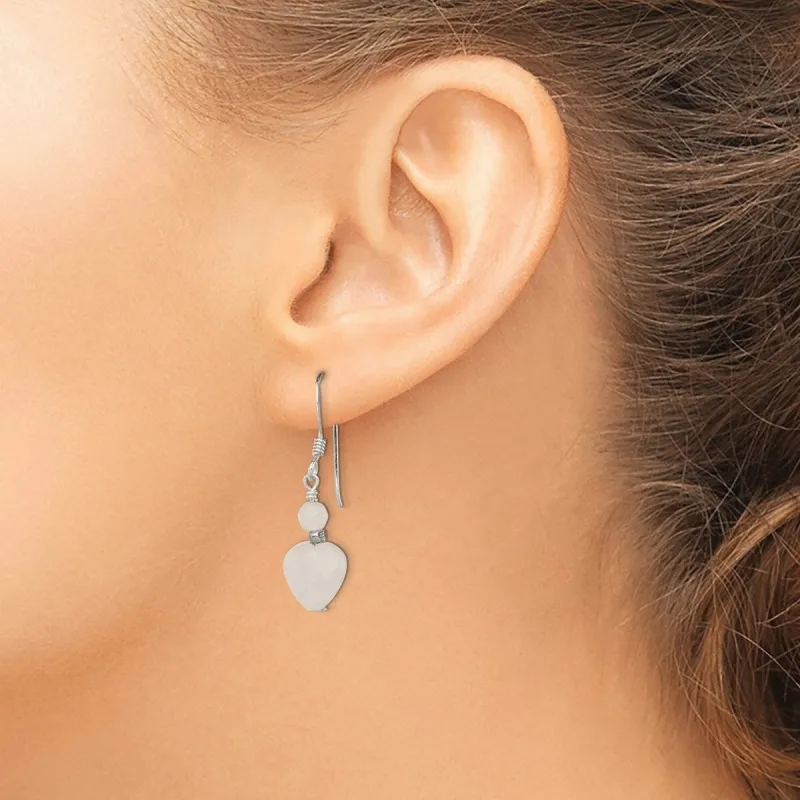 Curata 925 Sterling Silver Antiqued Bead Rose Quartz Dangle Hook Artisan Oxidized Earrings - 29x10mm sold by Zulily