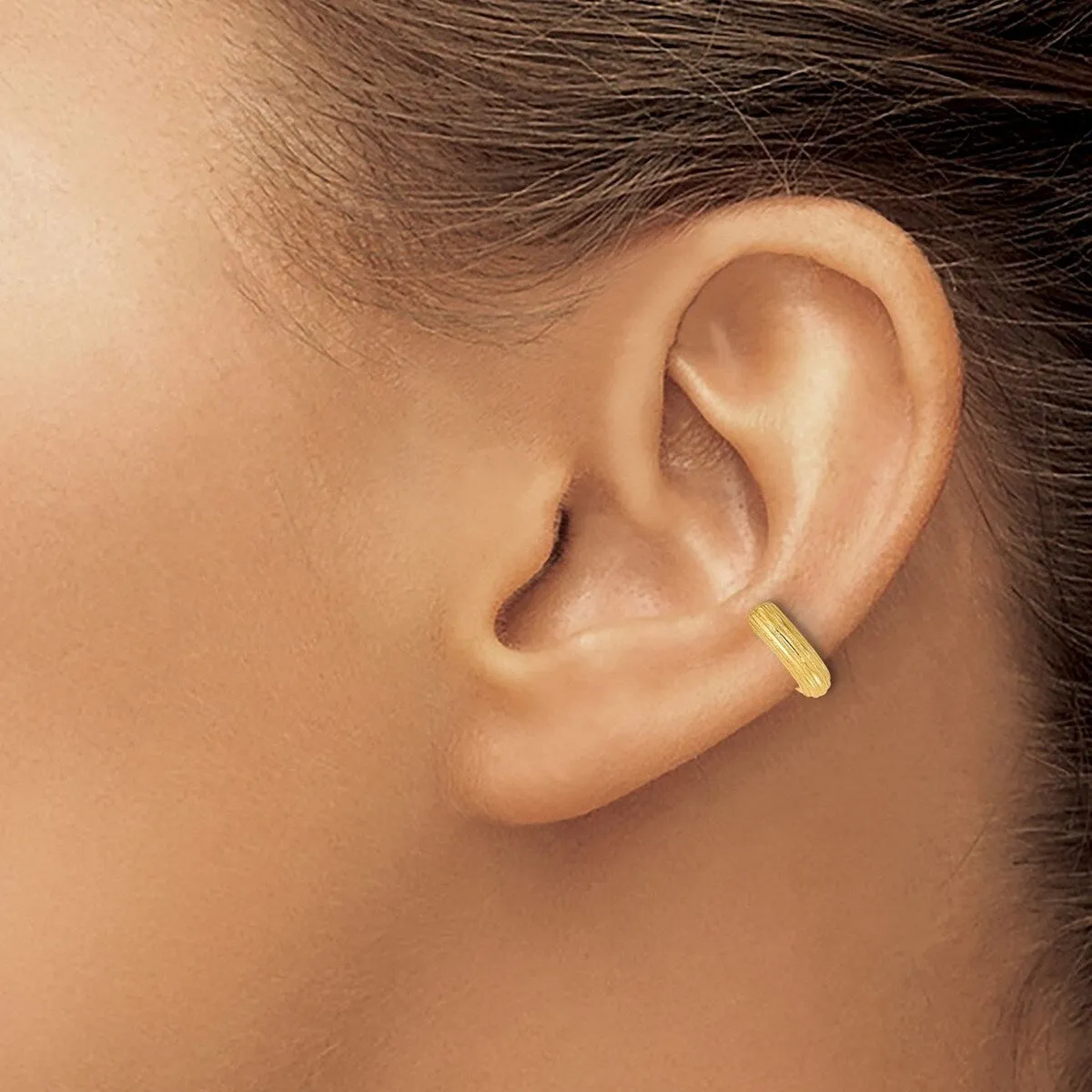 Curata 925 Sterling Silver Flash Gold Plated Textured Pair Of 2 Ear Cuffs - 11.8x3mm sold by Zulily