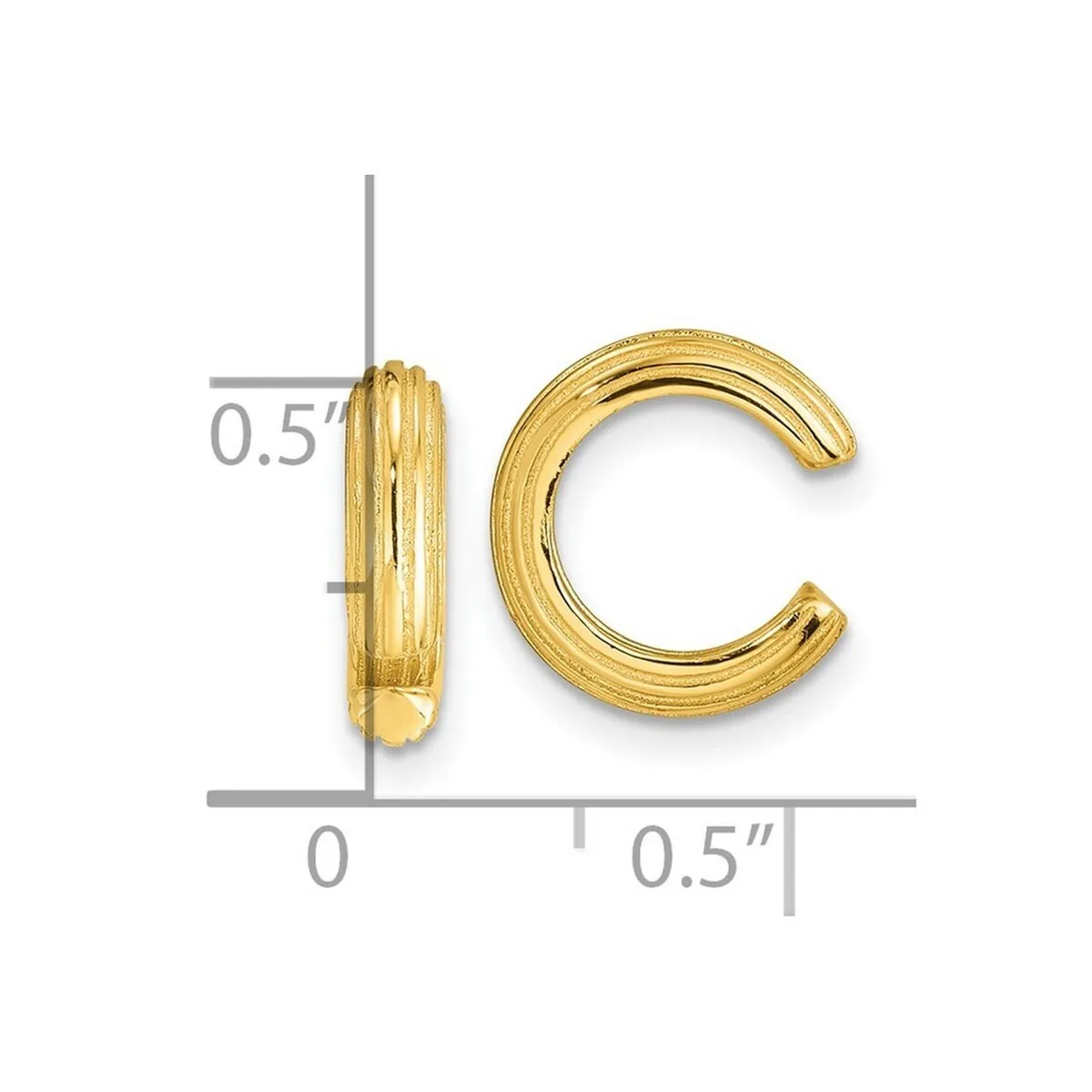 Curata 925 Sterling Silver Flash Gold Plated Textured Pair Of 2 Ear Cuffs - 11.8x3mm sold by Zulily product image thumbnail 4