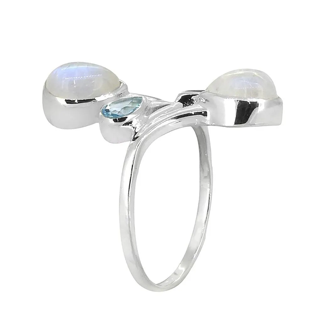 YS Gems Sterling Silver Rainbow Moonstone Gemstone Cocktail Ring sold by Zulily product image thumbnail 2