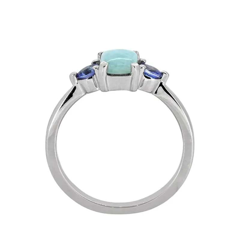 YS Gems Sterling Silver Larimar Gemstone Solitaire Ring sold by Zulily