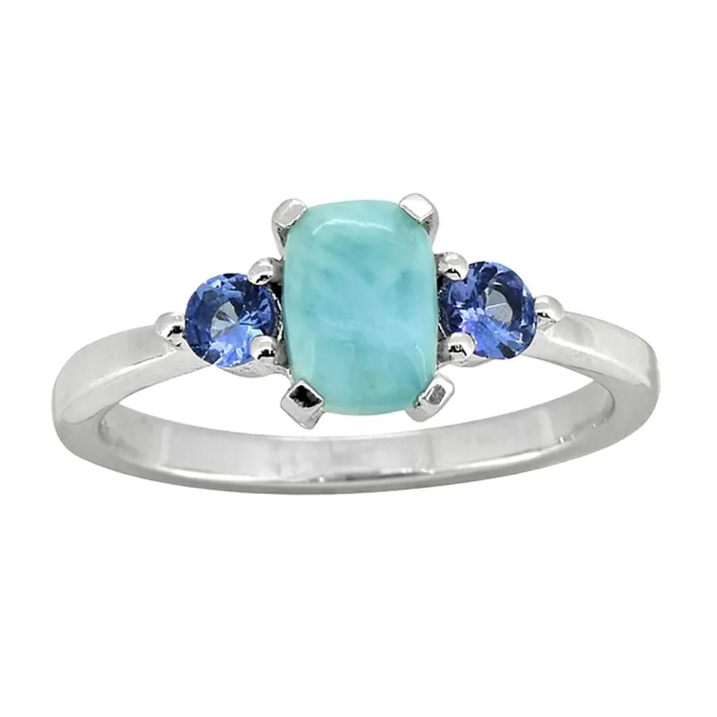 YS Gems Sterling Silver Larimar Gemstone Solitaire Ring sold by Zulily product image thumbnail 2