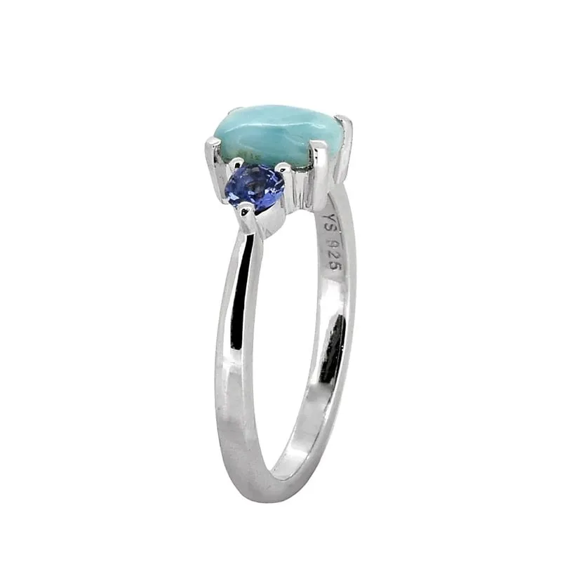 YS Gems Sterling Silver Larimar Gemstone Solitaire Ring sold by Zulily product image thumbnail 4
