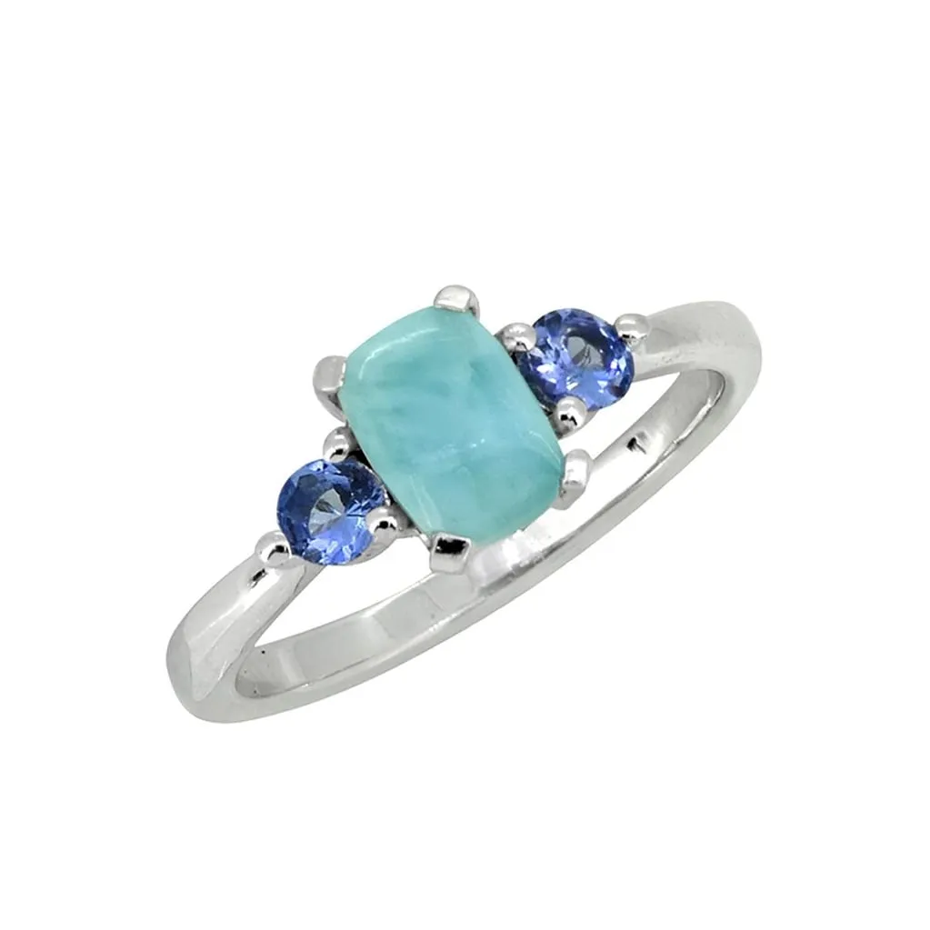 YS Gems Sterling Silver Larimar Gemstone Solitaire Ring sold by Zulily product image thumbnail 5
