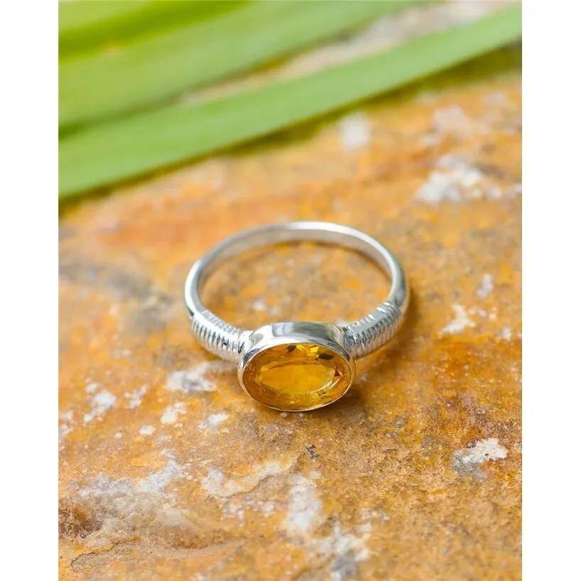 YS Gems Sterling Silver Citrine Gemstone Solitaire Ring sold by Zulily