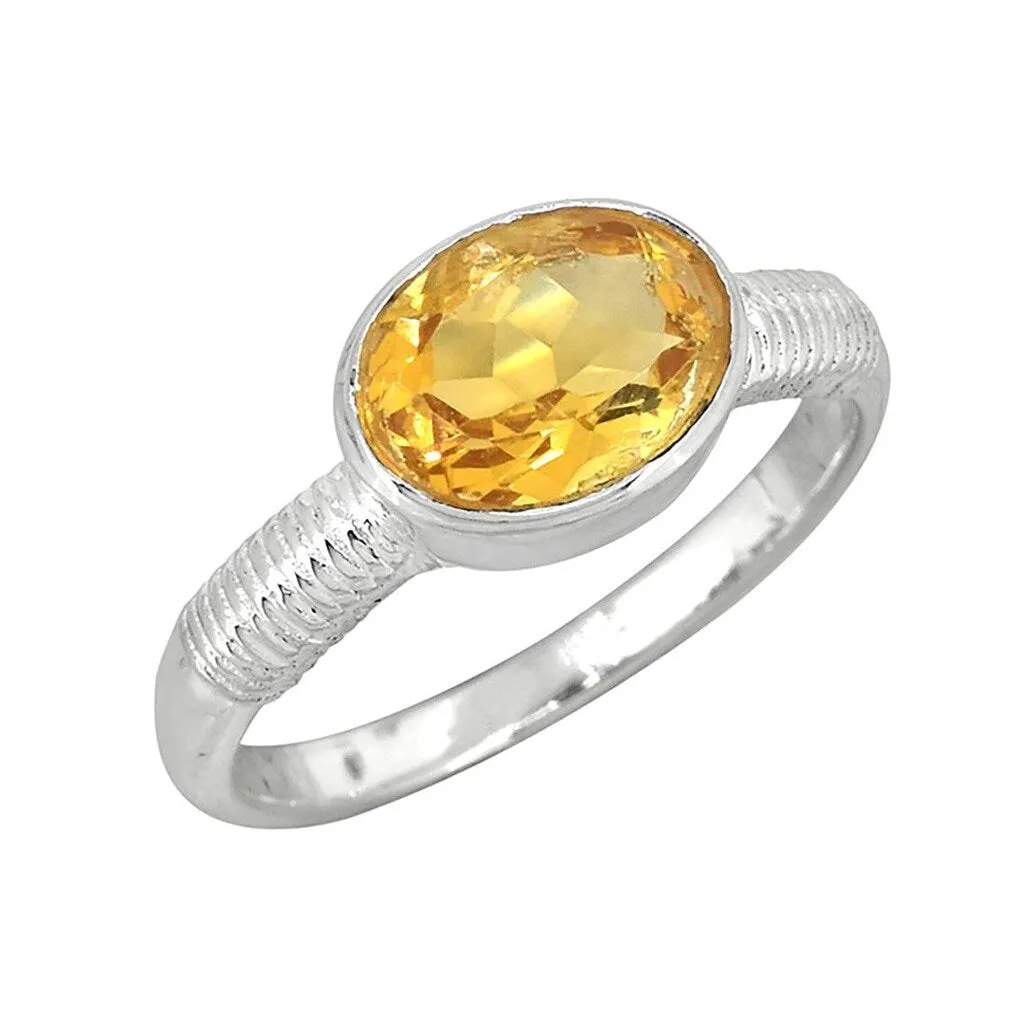 YS Gems Sterling Silver Citrine Gemstone Solitaire Ring sold by Zulily product image thumbnail 4