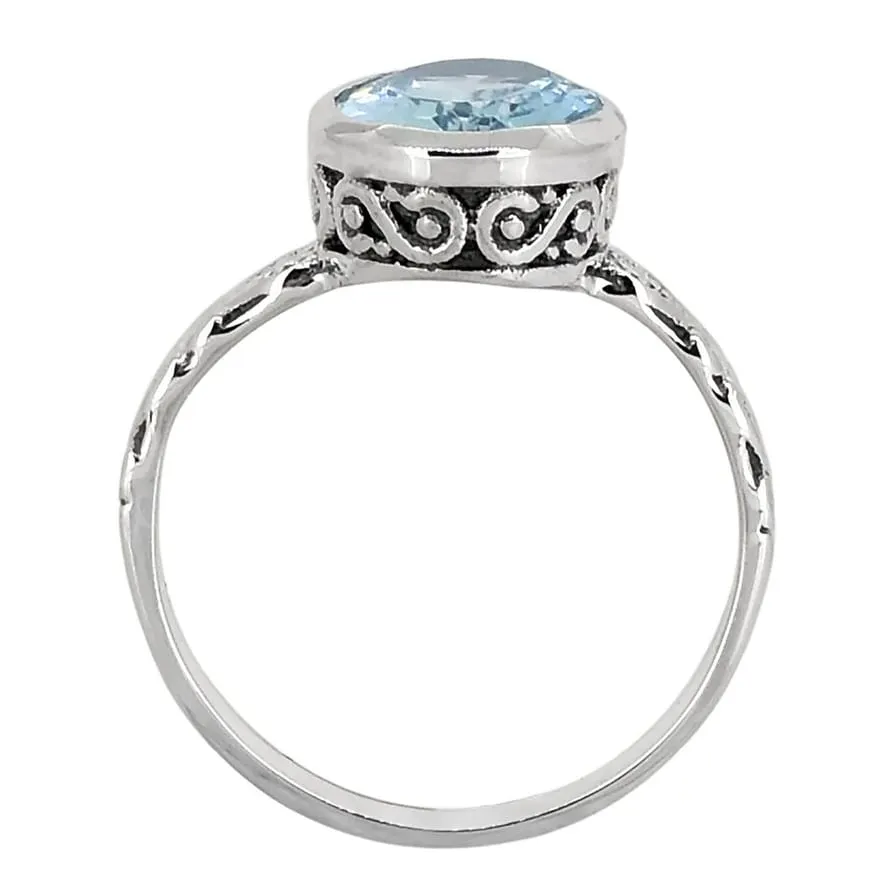 YS Gems Sterling Silver Blue Topaz Gemstone Solitaire Ring sold by Zulily