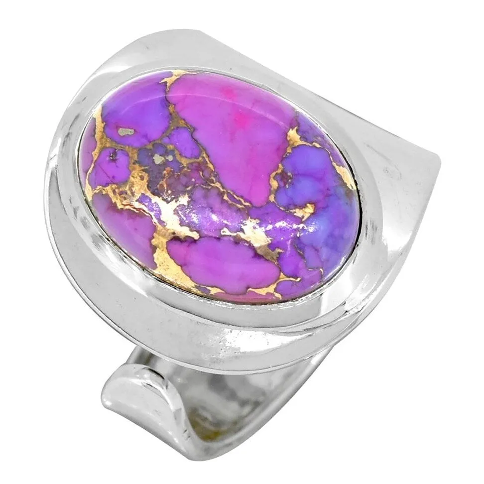 YS Gems Sterling Silver Purple Copper Turquoise Gemstone Bohemian Ring sold by Zulily