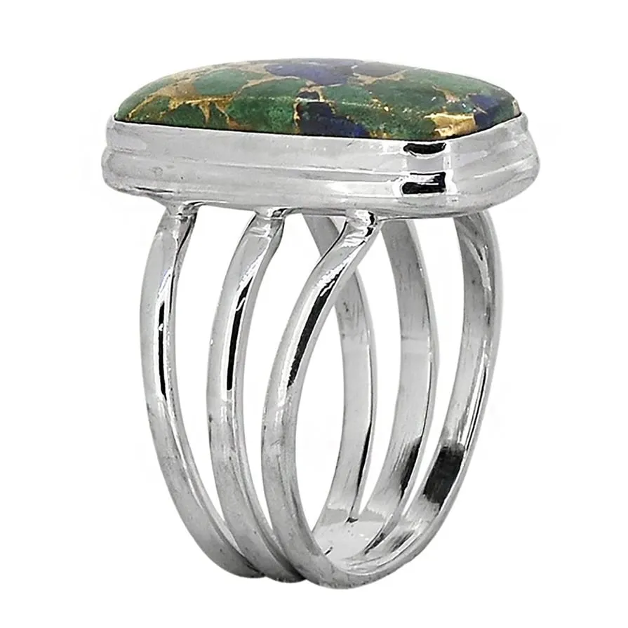 YS Gems Sterling Silver Lapis Malachite Copper Gemstone Bohemian Ring sold by Zulily product image thumbnail 2