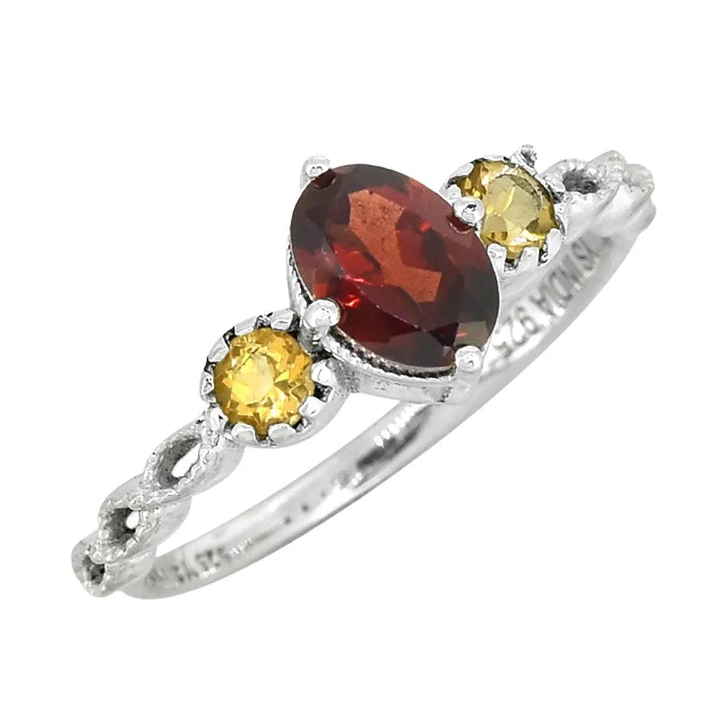 YS Gems Sterling Silver Garnet Gemstone Solitaire Ring sold by Zulily product image thumbnail 4