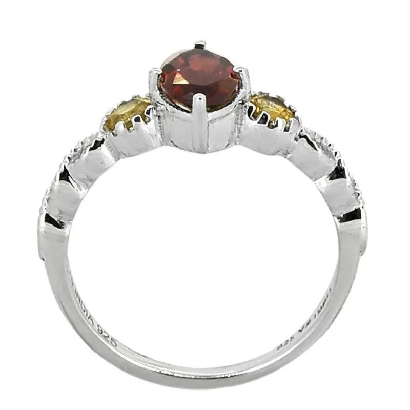 YS Gems Sterling Silver Garnet Gemstone Solitaire Ring sold by Zulily