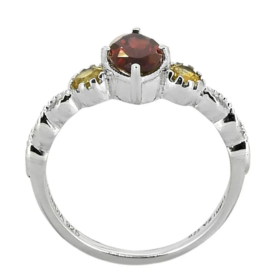 YS Gems Sterling Silver Garnet Gemstone Solitaire Ring sold by Zulily