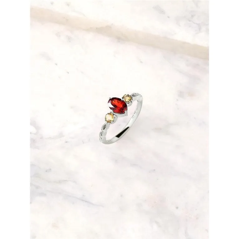 YS Gems Sterling Silver Garnet Gemstone Solitaire Ring sold by Zulily product image thumbnail 2