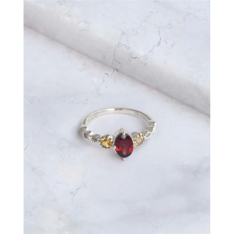 YS Gems Sterling Silver Garnet Gemstone Solitaire Ring sold by Zulily product image thumbnail 3
