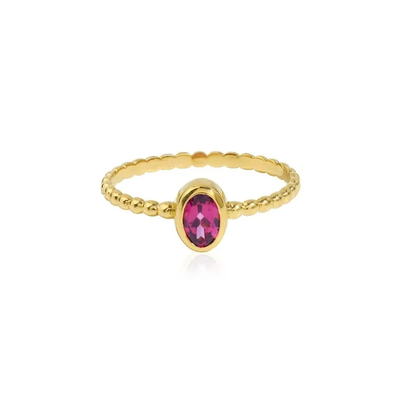 YS Gems Gold Plated Over Sterling Silver Rhodolite Garnet Gemstone Solitaire Ring sold by Zulily product image thumbnail 2