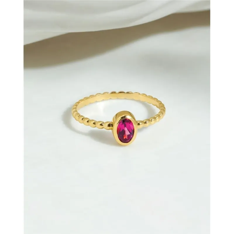YS Gems Gold Plated Over Sterling Silver Rhodolite Garnet Gemstone Solitaire Ring sold by Zulily