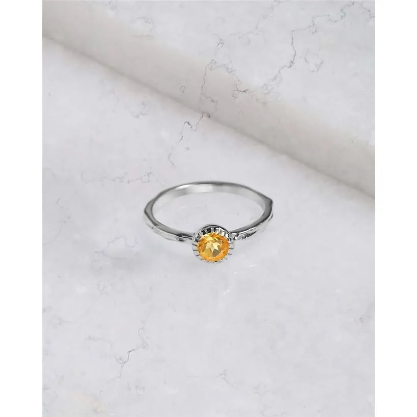 YS Gems Sterling Silver Citrine Gemstone Solitaire Ring sold by Zulily
