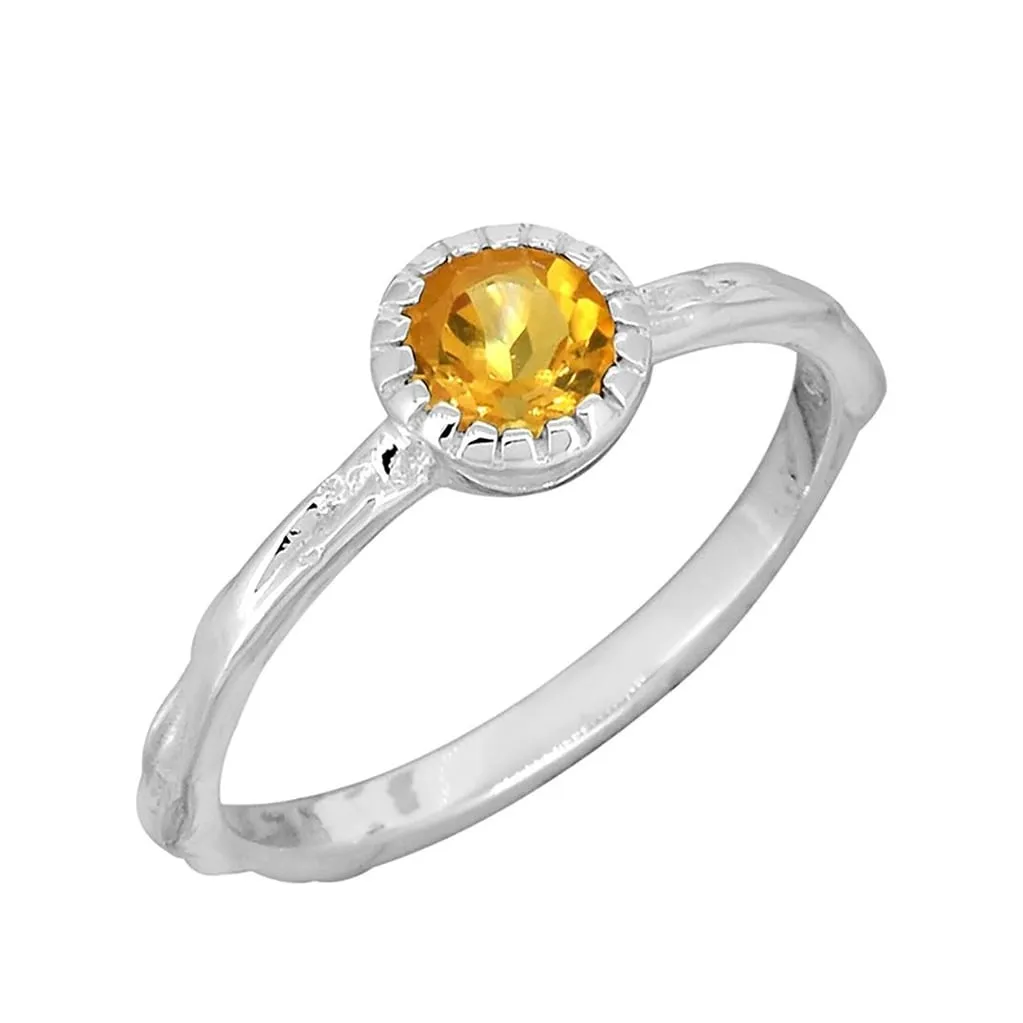 YS Gems Sterling Silver Citrine Gemstone Solitaire Ring sold by Zulily product image thumbnail 4