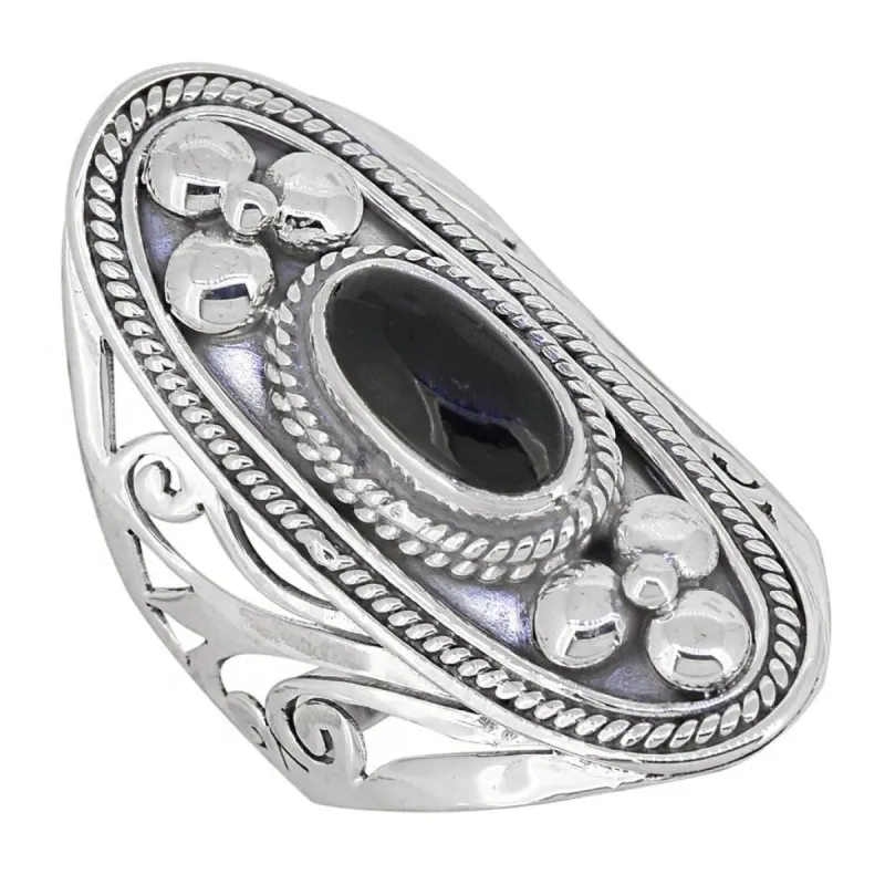 YS Gems Sterling Silver Black Onyx Bohemian Ring sold by Zulily