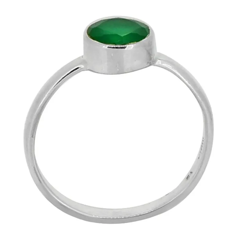 YS Gems Sterling Silver Green Onyx Gemstone Solitaire Ring sold by Zulily