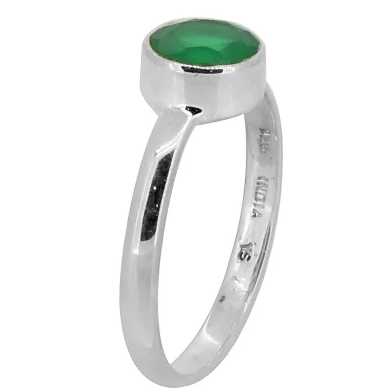 YS Gems Sterling Silver Green Onyx Gemstone Solitaire Ring sold by Zulily product image thumbnail 3
