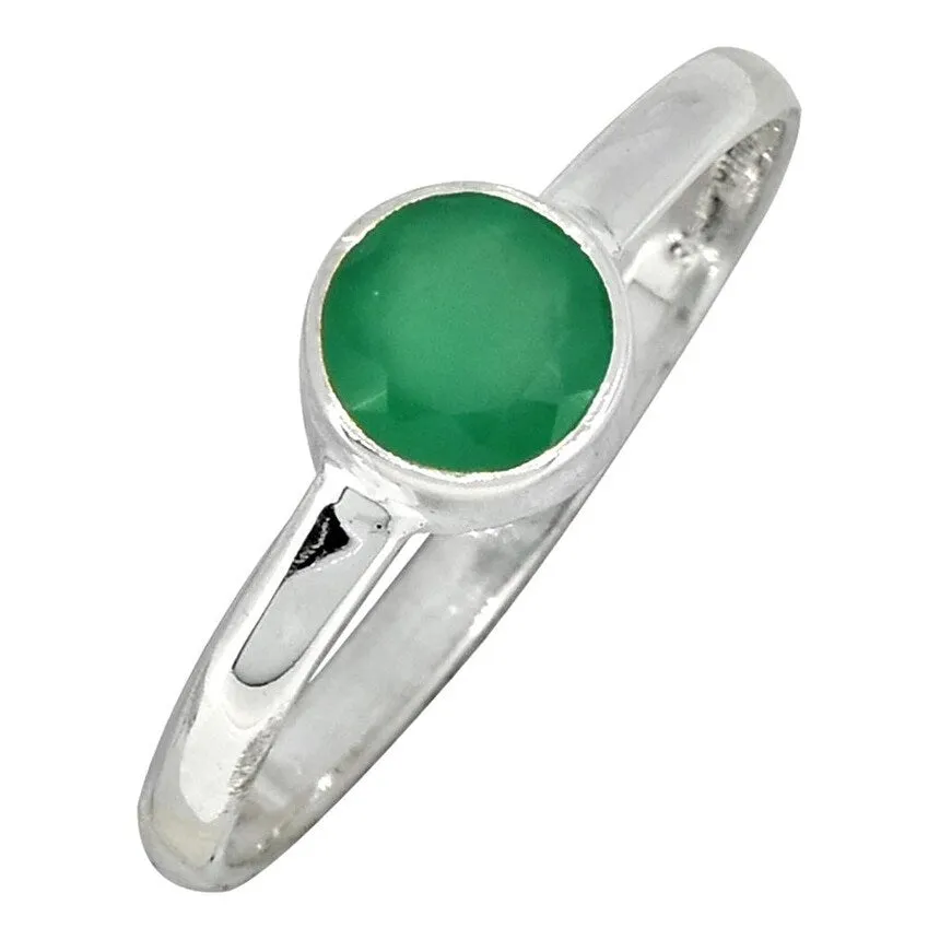 YS Gems Sterling Silver Green Onyx Gemstone Solitaire Ring sold by Zulily product image thumbnail 2