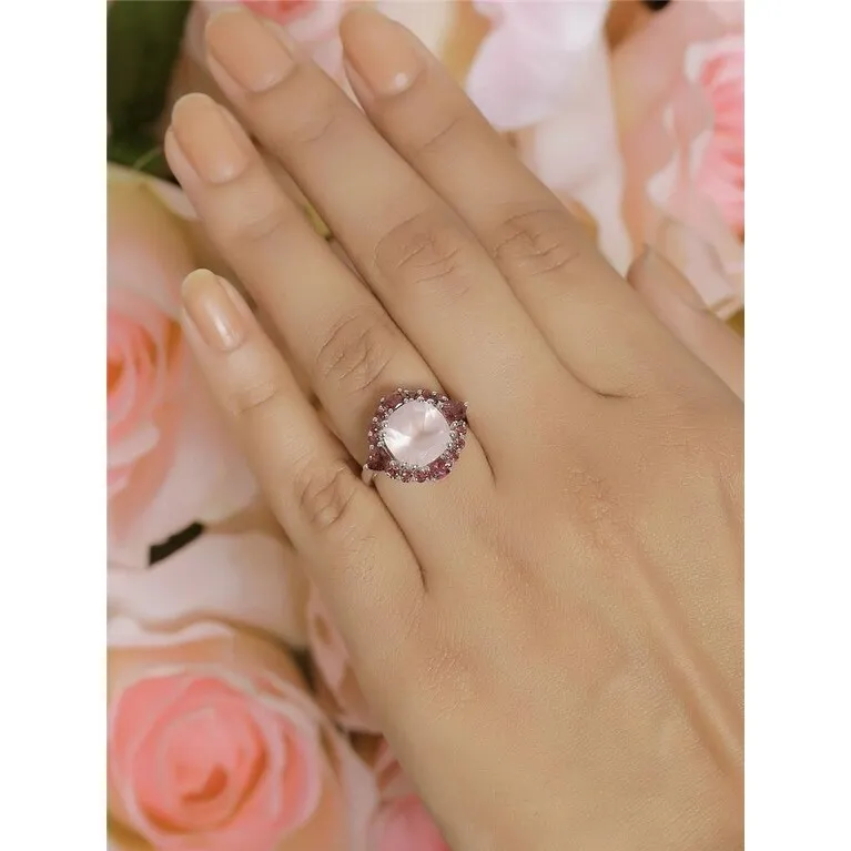 YS Gems Sterling Silver Rose Quartz Gemstone Cocktail Ring sold by Zulily product image thumbnail 3