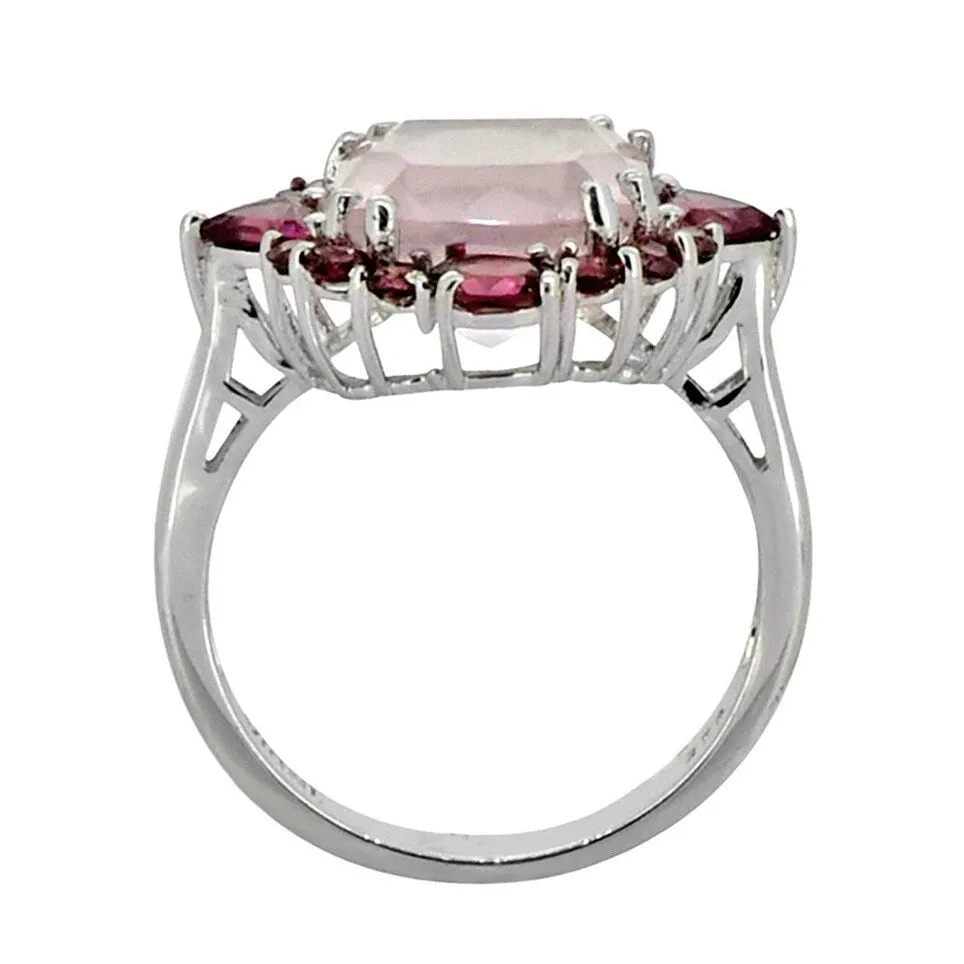 YS Gems Sterling Silver Rose Quartz Gemstone Cocktail Ring sold by Zulily
