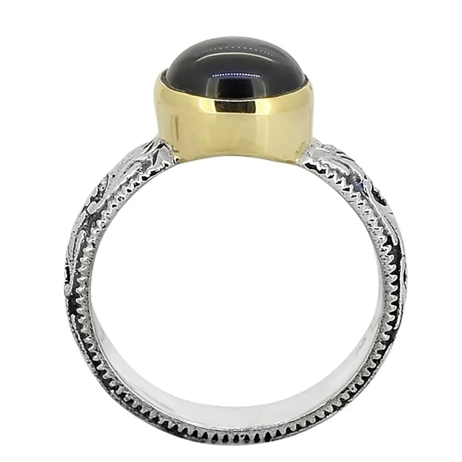 YS Gems Sterling Silver Black Onyx Gemstone Solitaire Ring sold by Zulily