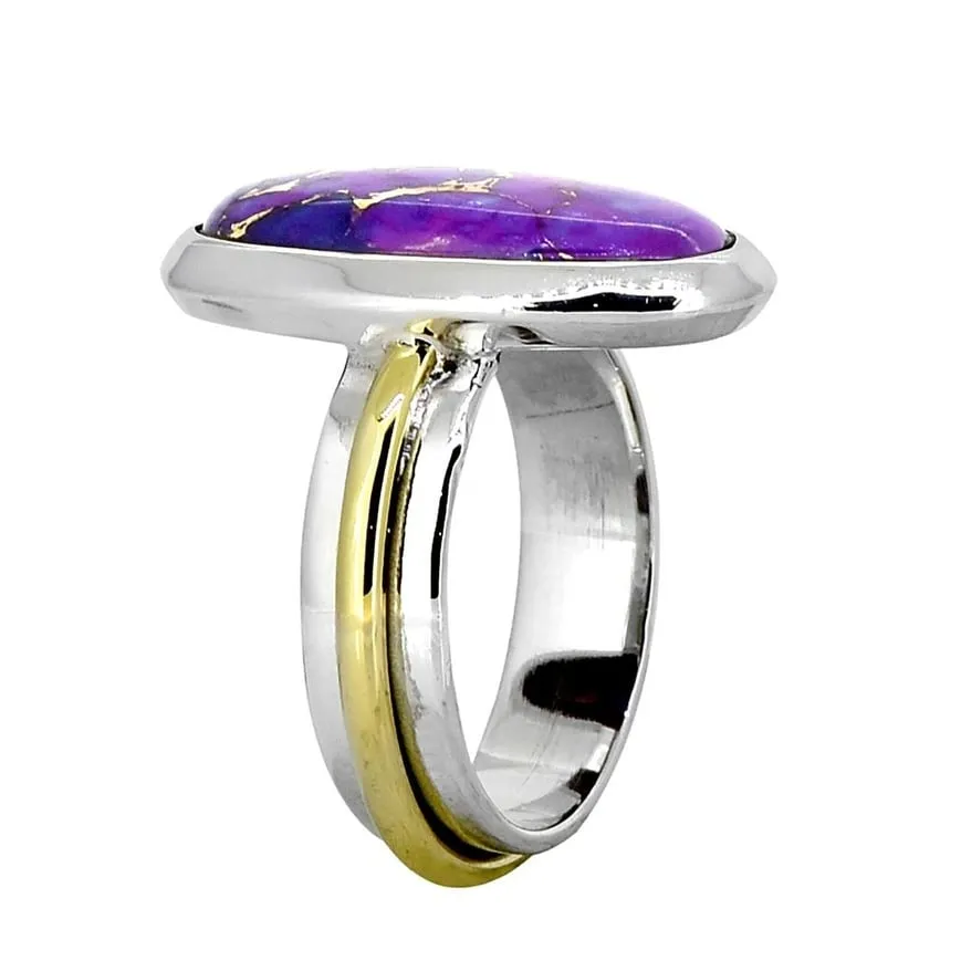 YS Gems Sterling Silver Purple Copper Turquoise Gemstone Bohemian Ring sold by Zulily product image thumbnail 3