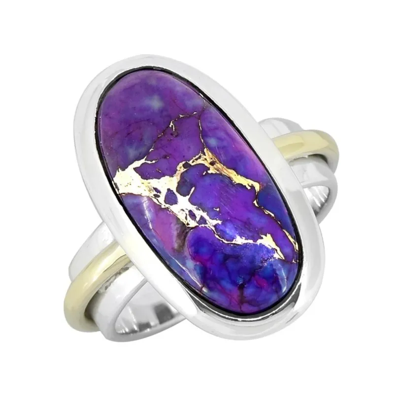 YS Gems Sterling Silver Purple Copper Turquoise Gemstone Bohemian Ring sold by Zulily