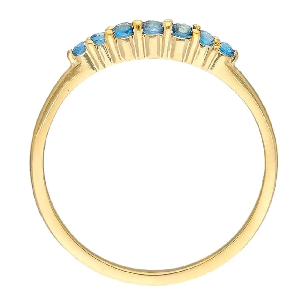 YS Gems Gold Plated Over Sterling Silver London Blue Topaz Gemstones Solitaire Ring sold by Zulily