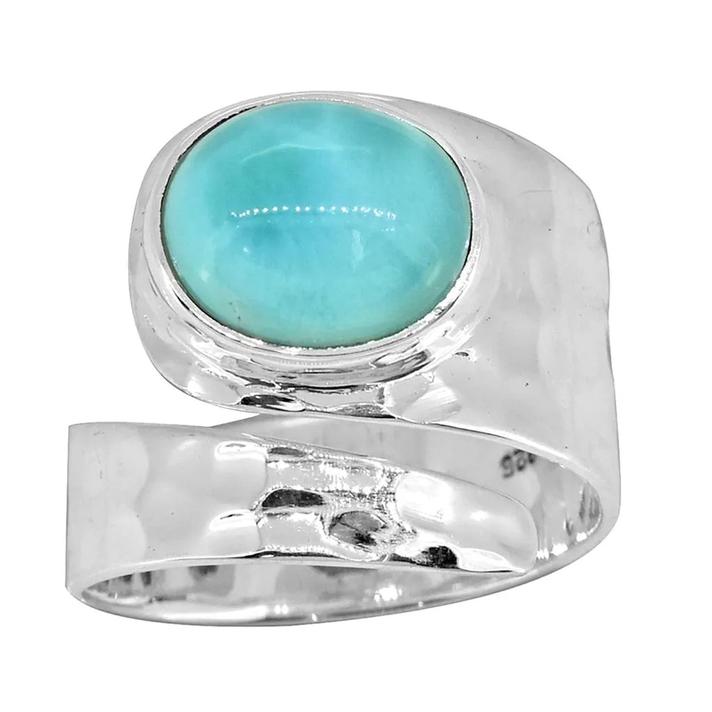 YS Gems Sterling Silver Larimar Gemstone Bohemian Ring sold by Zulily product image thumbnail 3