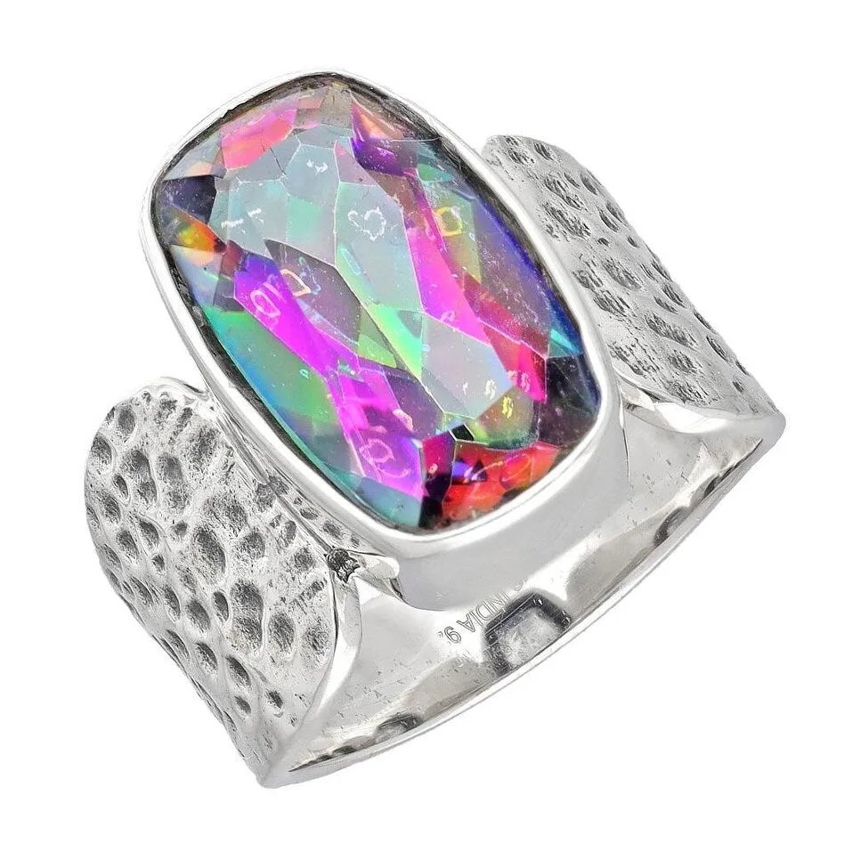 YS Gems Sterling Silver Regular Mystic Quartz Gemstone Bohemian Ring sold by Zulily