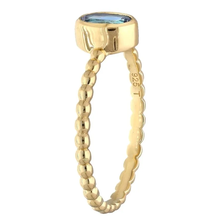 YS Gems Gold Plated Over Sterling Silver London Blue Topaz Gemstone Solitaire Ring sold by Zulily product image thumbnail 4