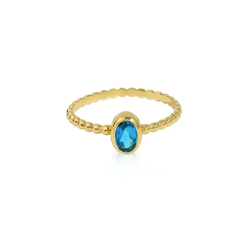 YS Gems Gold Plated Over Sterling Silver London Blue Topaz Gemstone Solitaire Ring sold by Zulily product image thumbnail 3