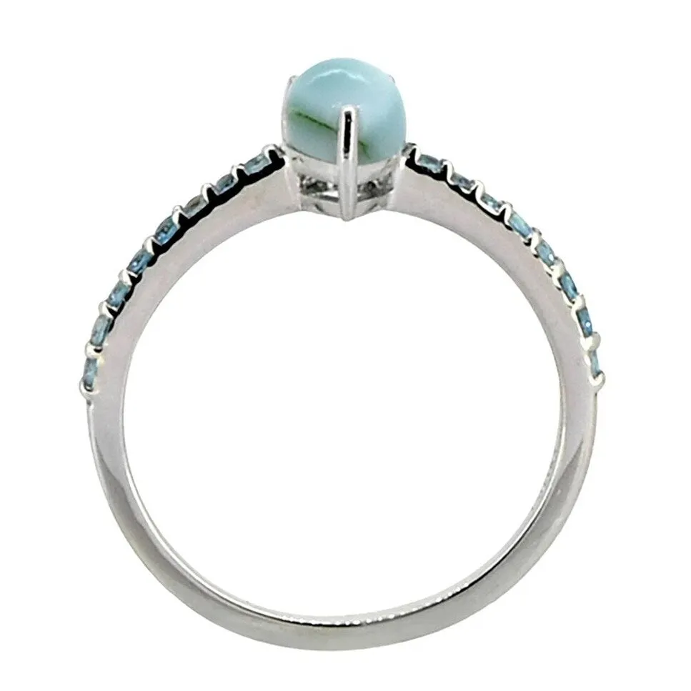 YS Gems Sterling Silver Larimar Gemstone Solitaire Ring sold by Zulily product image thumbnail 4