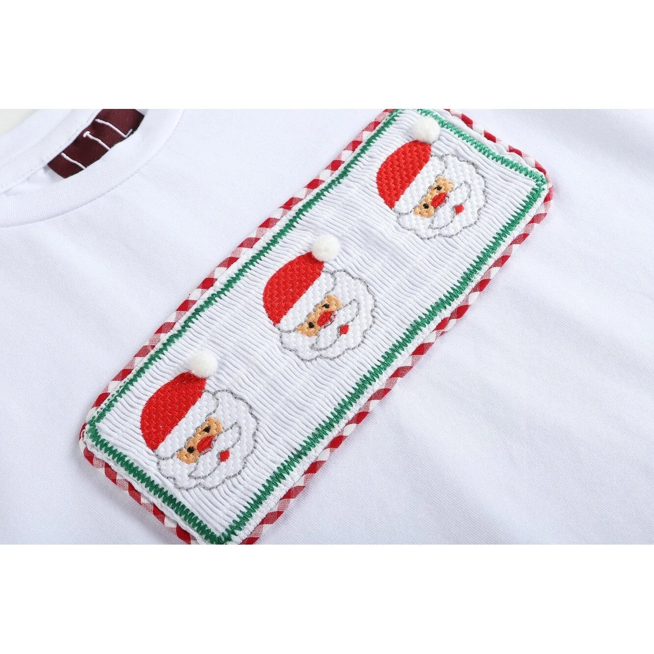 White Smocked Santa Long-Sleeve Tee & Red Pants sold by Zulily product image thumbnail 4
