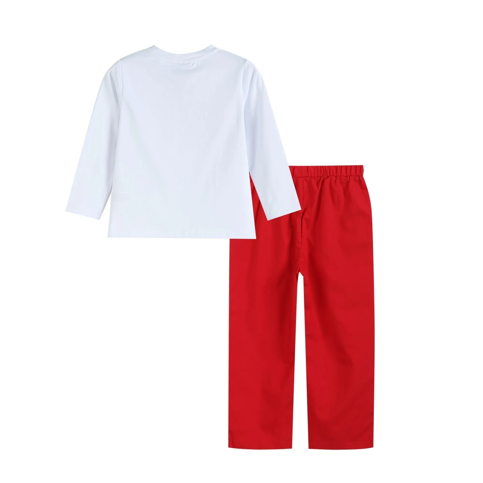 White Smocked Santa Long-Sleeve Tee & Red Pants sold by Zulily product image thumbnail 2