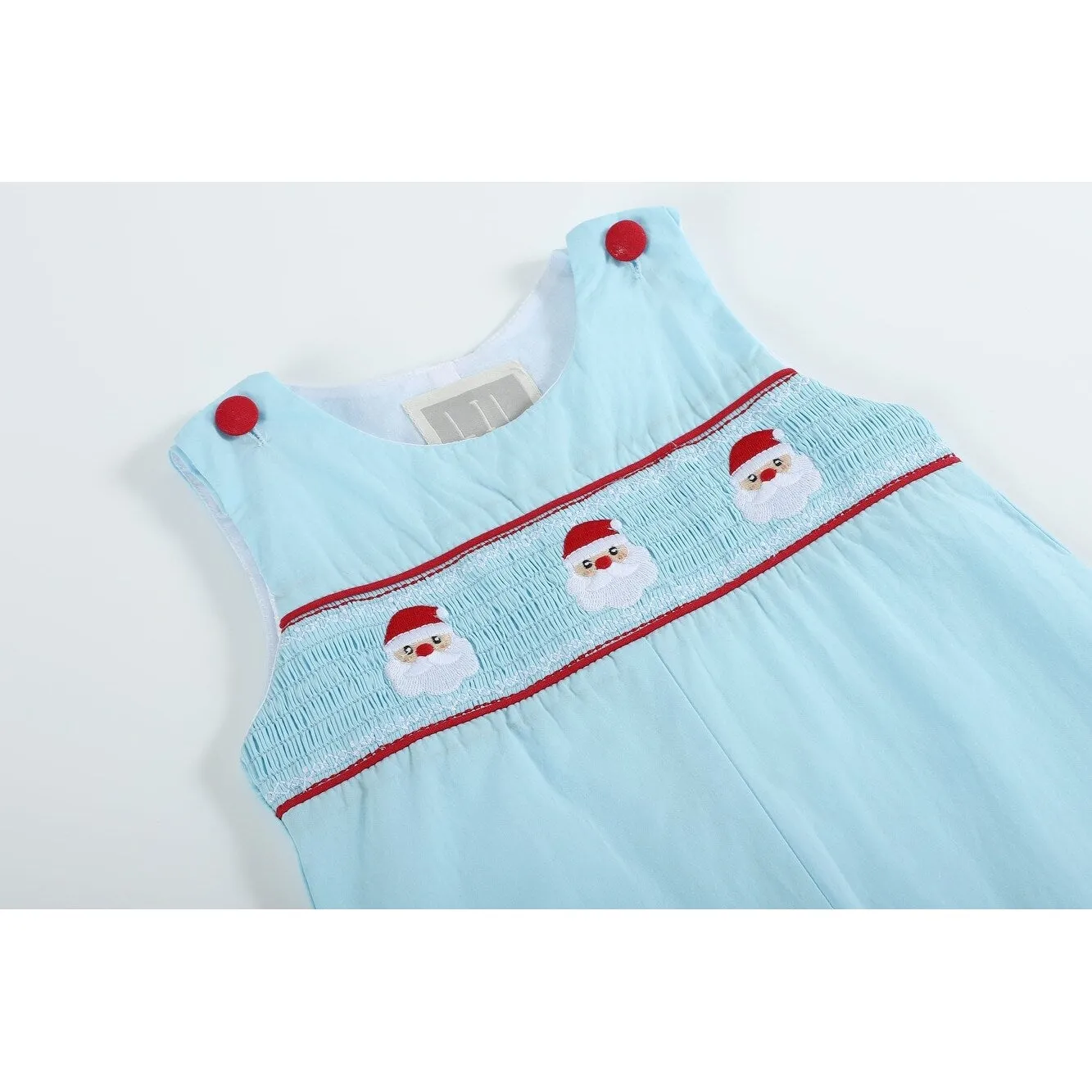 Blue Santa Smocked Overalls sold by Zulily product image thumbnail 4