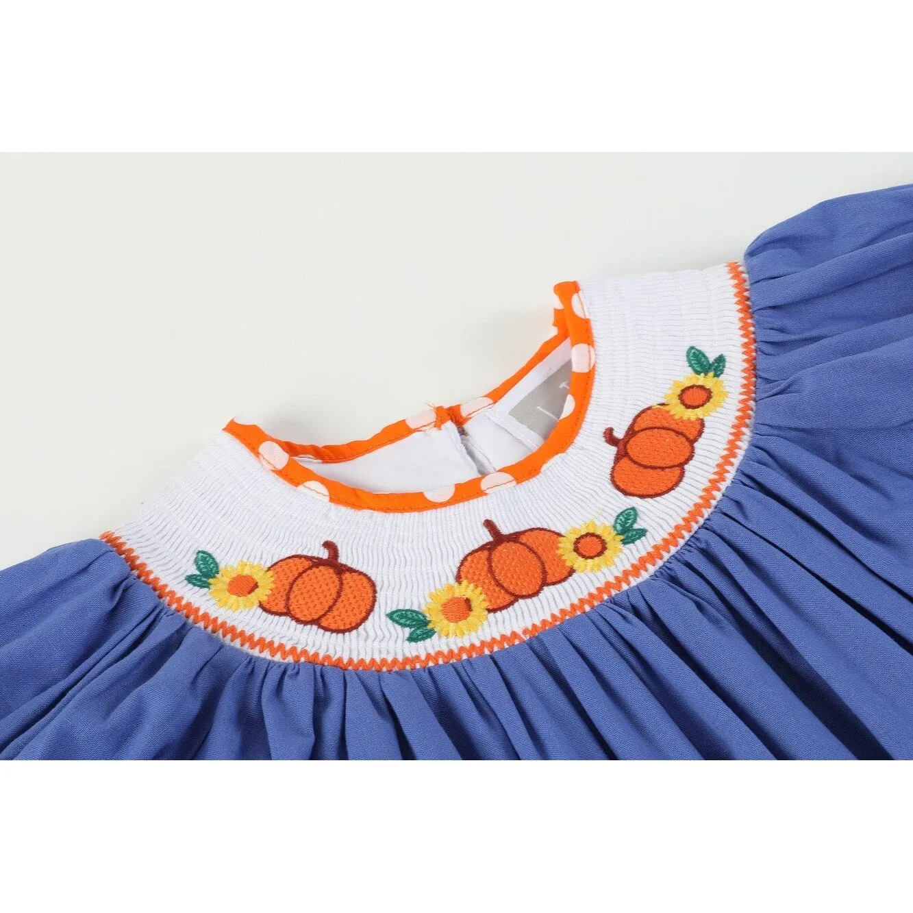 Blue Pumpkin Sunflower Smocked Bishop Dress sold by Zulily product image thumbnail 4