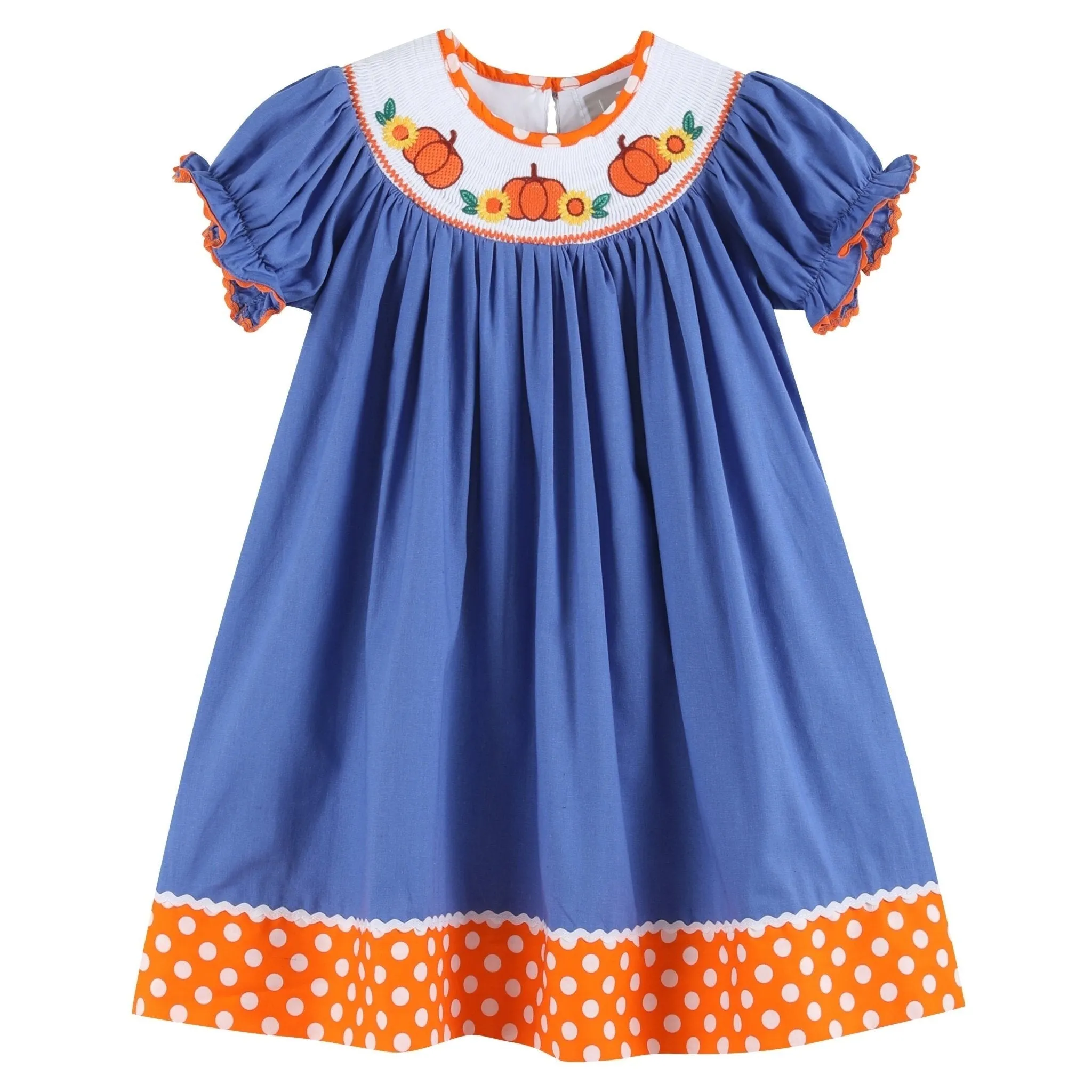 Blue Pumpkin Sunflower Smocked Bishop Dress sold by Zulily product image thumbnail 3