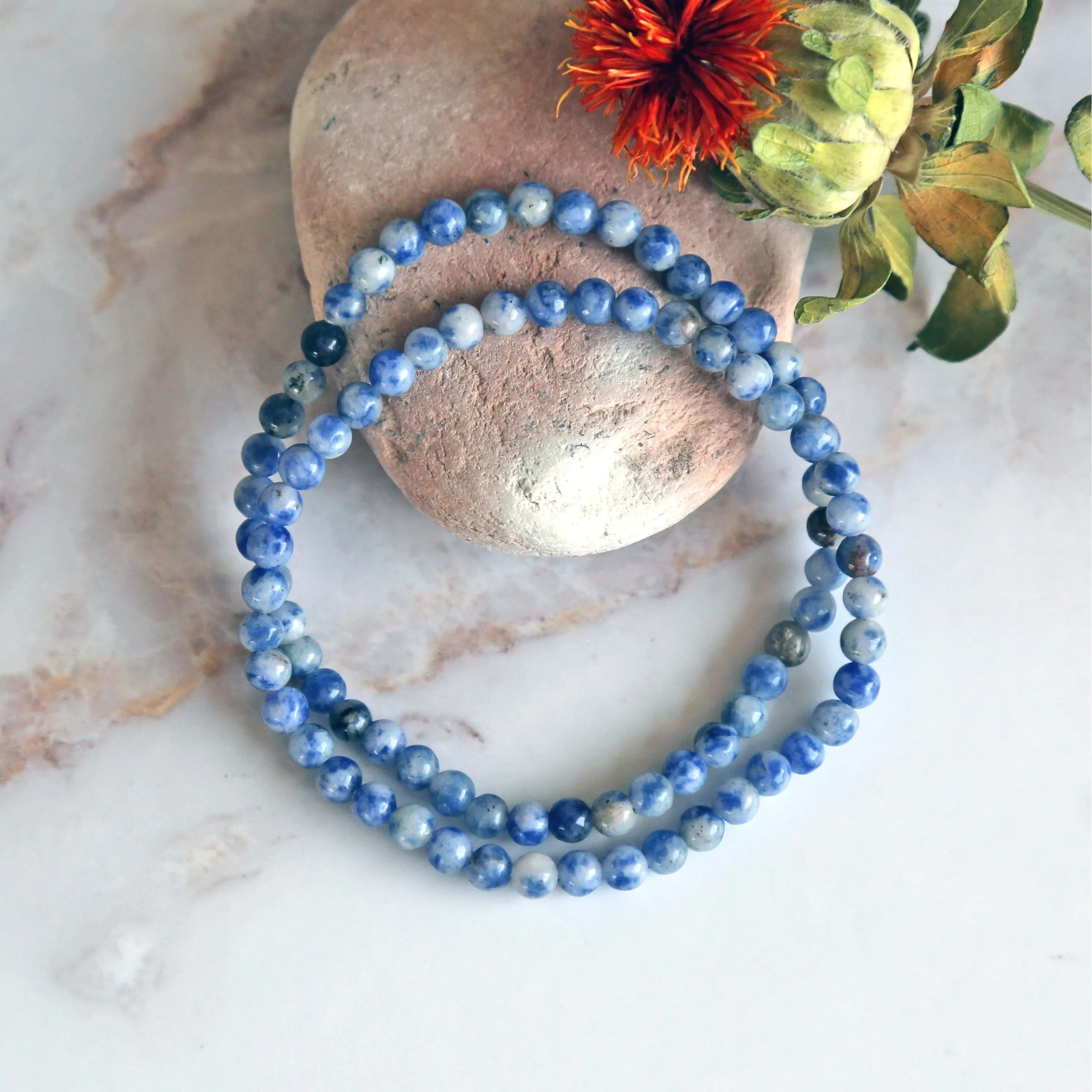 Serene Blue: Sodalite & Pearl Necklace, Bracelet, and Earrings Set sold by Zulily product image thumbnail 2