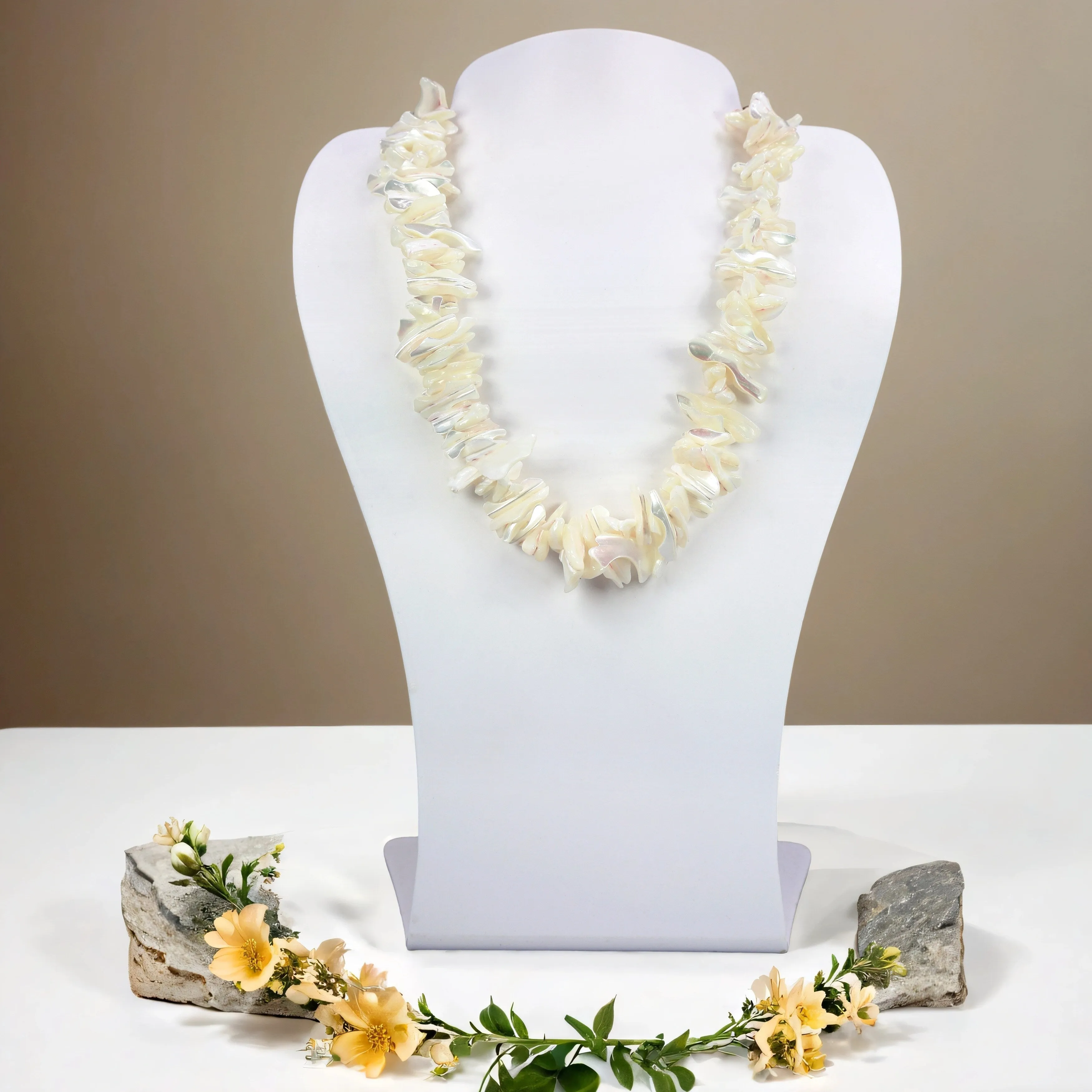 Ocean-Inspired Elegance: Mother of Pearl Necklace, Shell Bracelet, and Pearl Stud Earrings Set sold by Zulily product image thumbnail 3