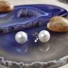 Ocean-Inspired Elegance: Mother of Pearl Necklace, Shell Bracelet, and Pearl Stud Earrings Set sold by Zulily