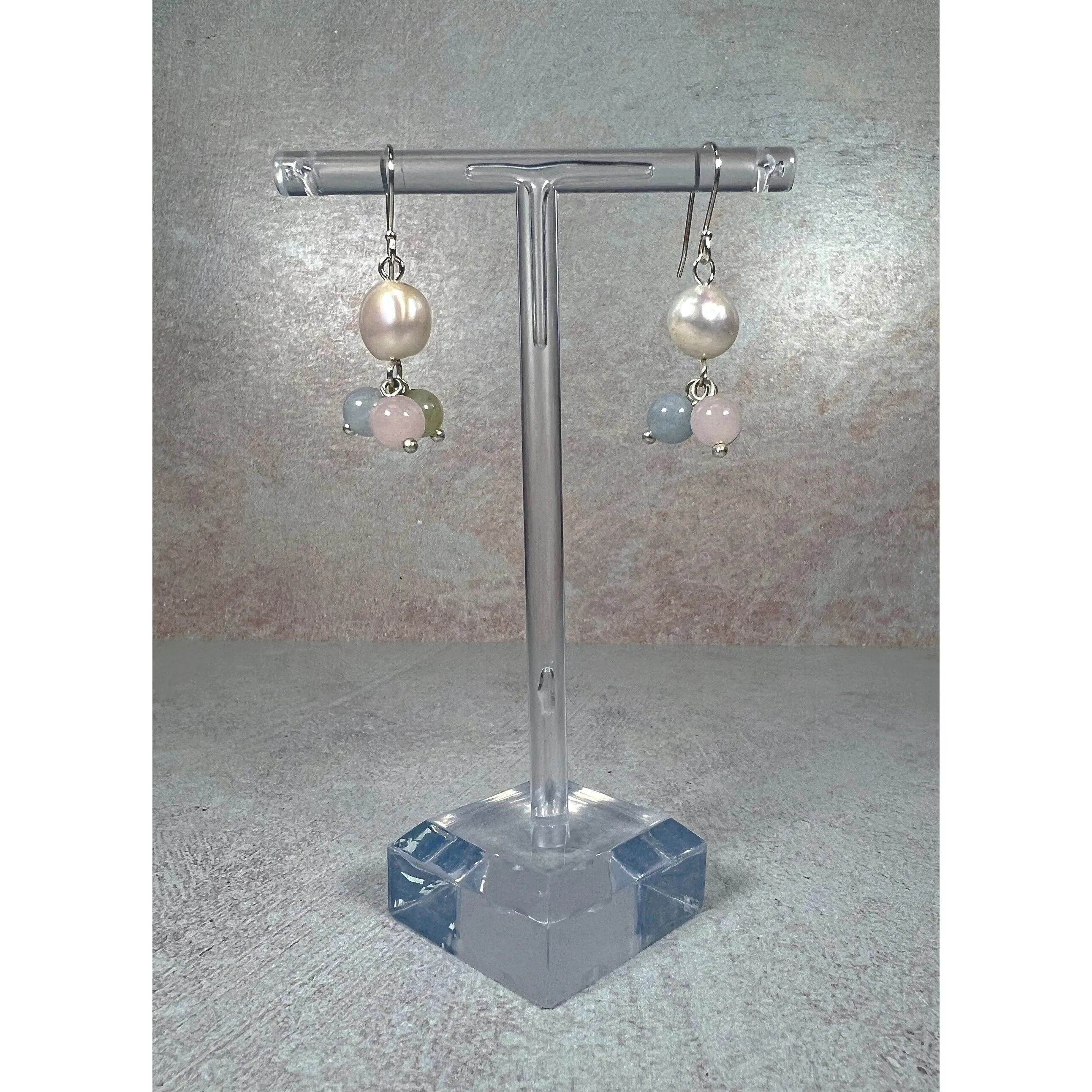 Pastel Radiance: Morganite and Freshwater Pearl Necklace & Earrings Set sold by Zulily product image thumbnail 3